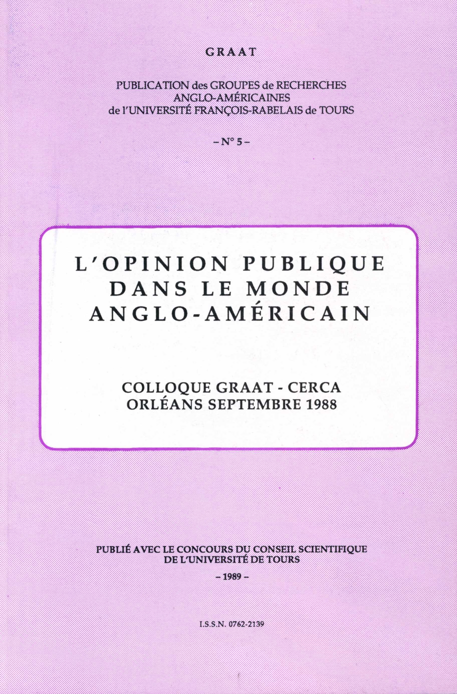 GRAAT #05 L'opinion publique dans le monde anglo-am&eacute;ricain