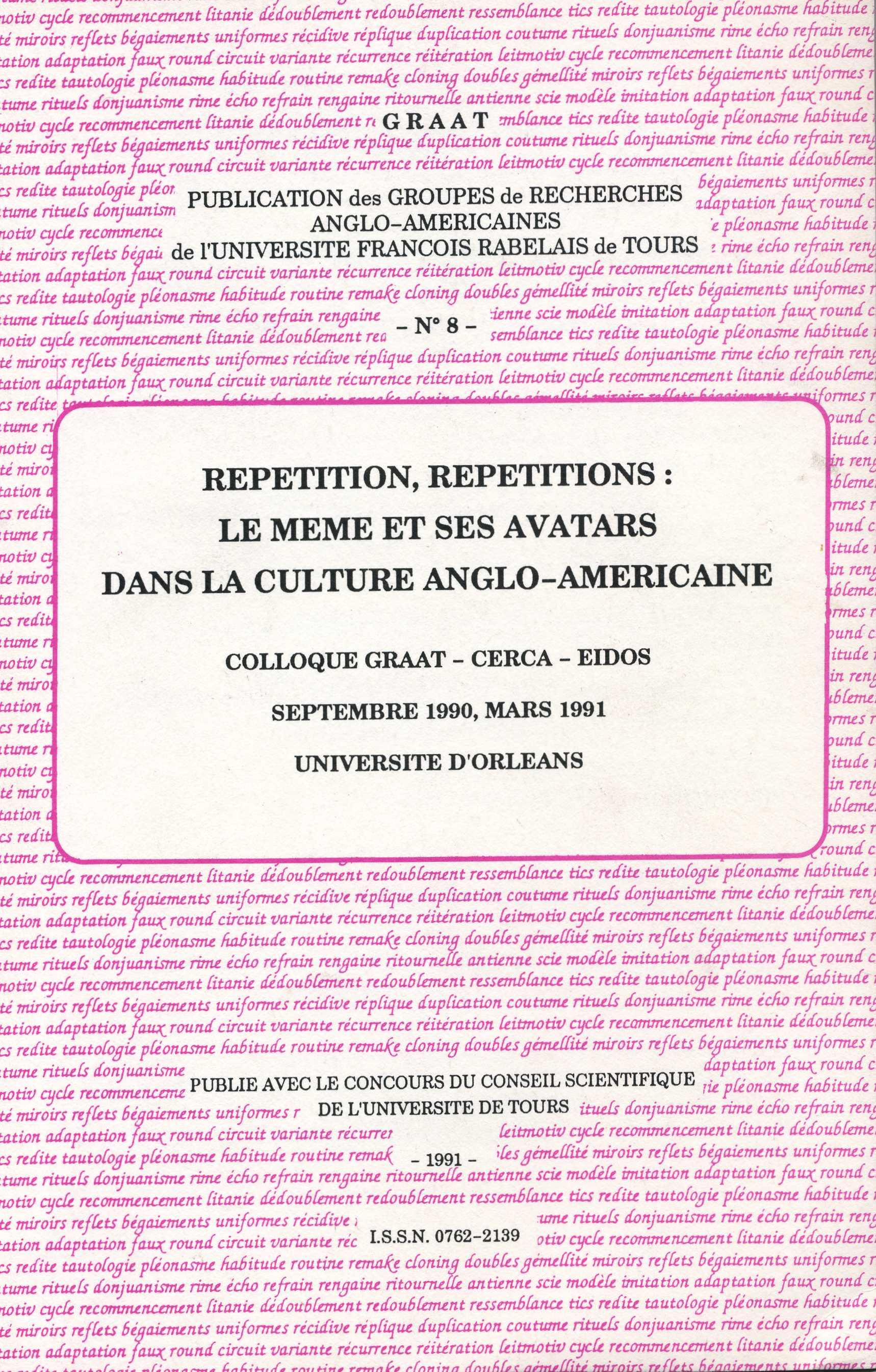 GRAAT #08 R&eacute;p&eacute;tition r&eacute;p&eacute;titions: le m&ecirc;me et ses avatars dans la culture anglo-am&eacute;ricaine