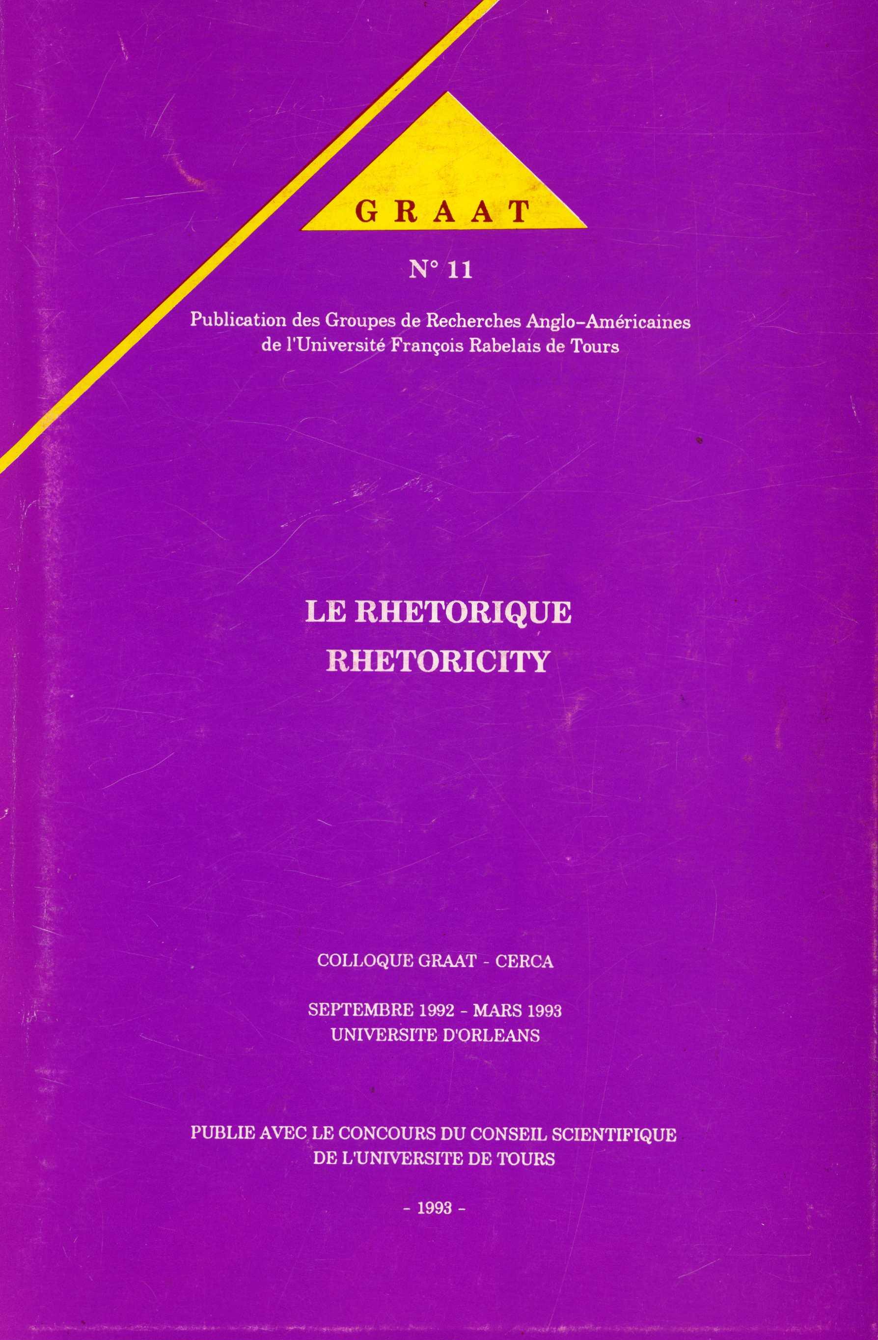 GRAAT #11 La rh&eacute;torique / Rhetoricity