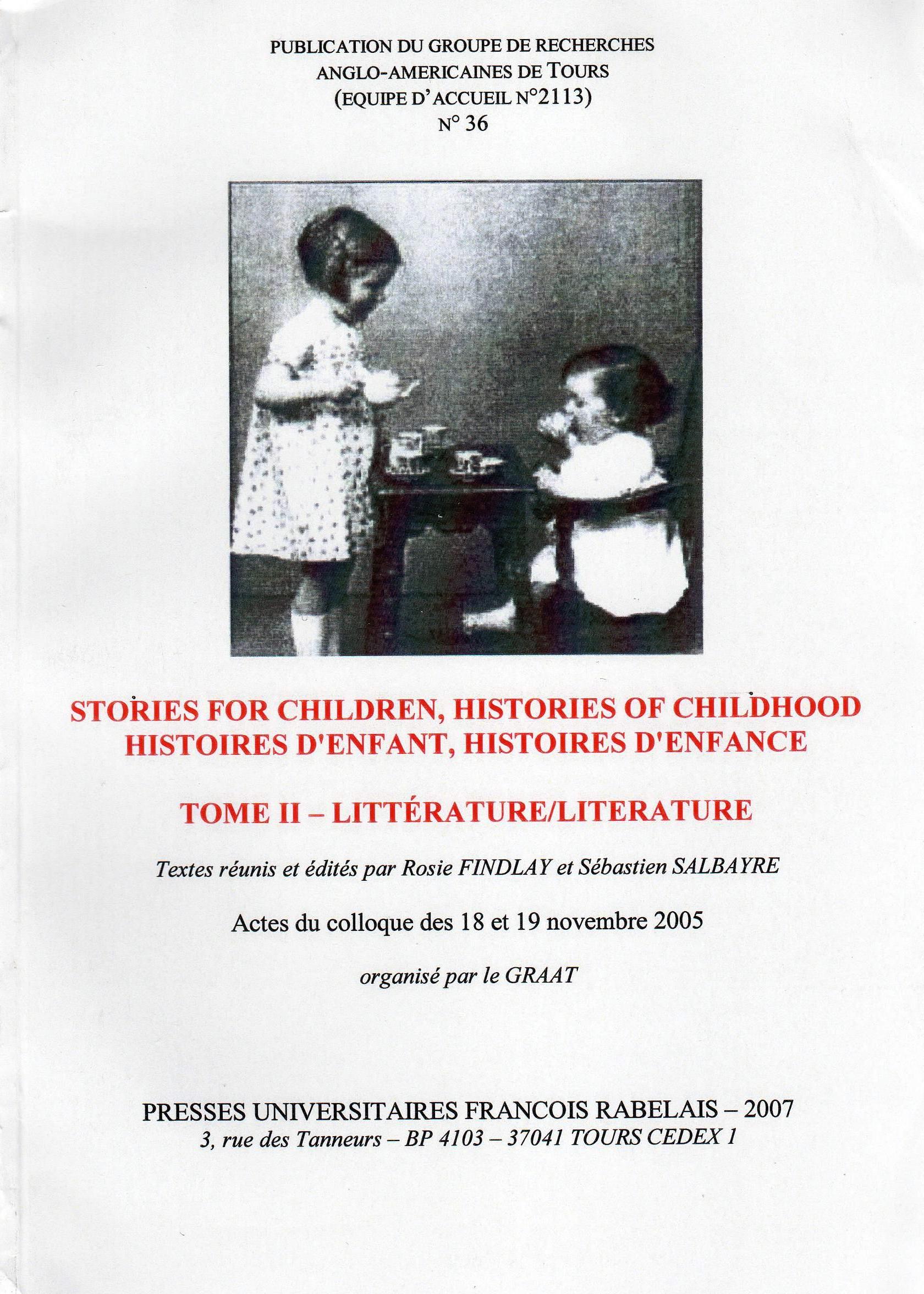 GRAAT #36 Histoires d'Enfant, Histoires d'Enfance - T2: Litt&eacute;rature