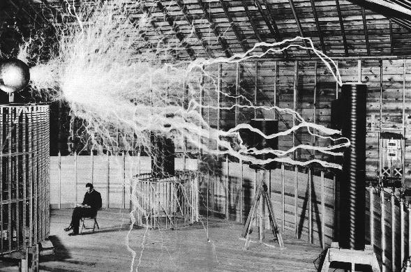 Nikola Tesla with the "Magnifying Transmitter," Colorado Springs, December 31, 1899